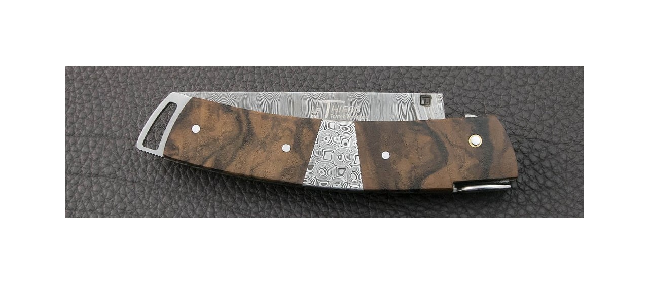 Le Thiers® Gentleman Damascus Central bolster Walnut knife