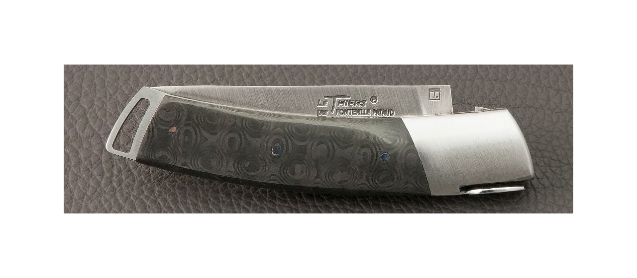 Le Thiers® Gentleman Fat Carbon Black Drop knife handmade in France