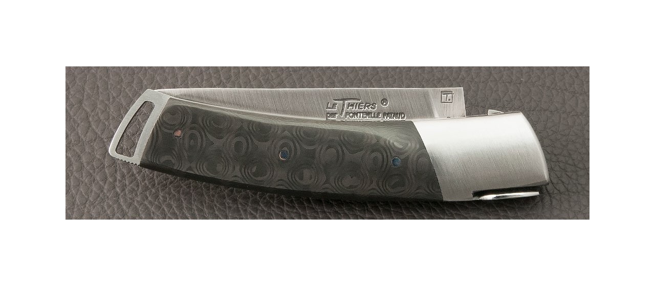 Le Thiers® Gentleman Fat Carbon Black Drop knife handmade in France