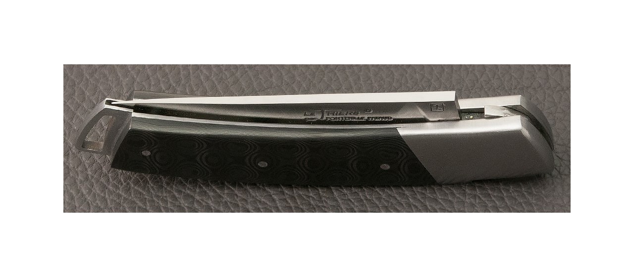 Le Thiers® Gentleman Fat Carbon Black Drop knife handmade in France