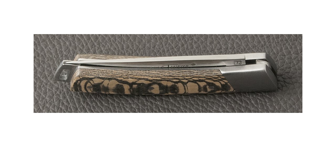 Couteau Le Thiers® Pocket Platane stabilisé noir fabriqué en France