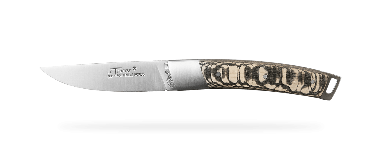 Couteau Le Thiers® Pocket Platane stabilisé noir fabriqué en France