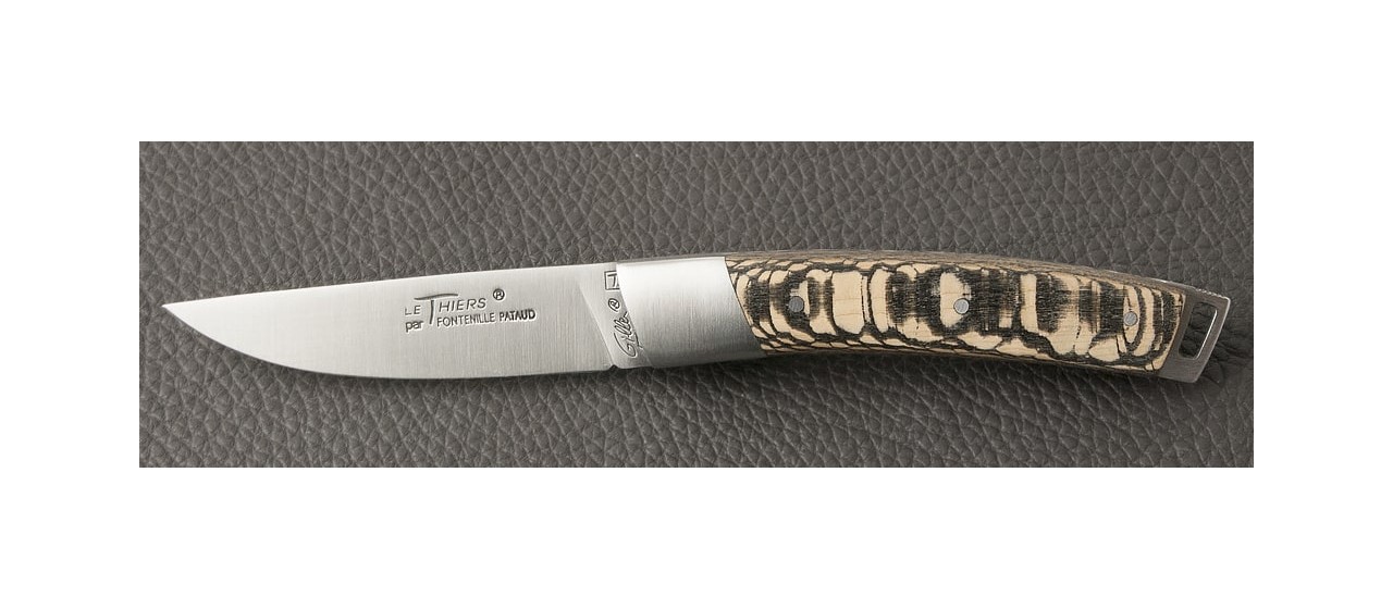 Le Thiers® Pocket Stabilized black plane tree knife handmade in France