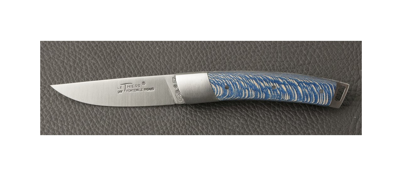 Le Thiers® Pocket Stabilized blue plane tree knife made in France