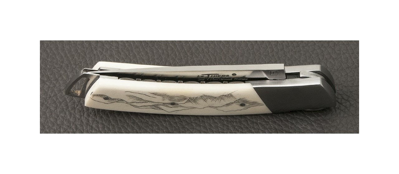 Le Thiers® Gentleman Scrimshaw Real Bone knife handmade in France