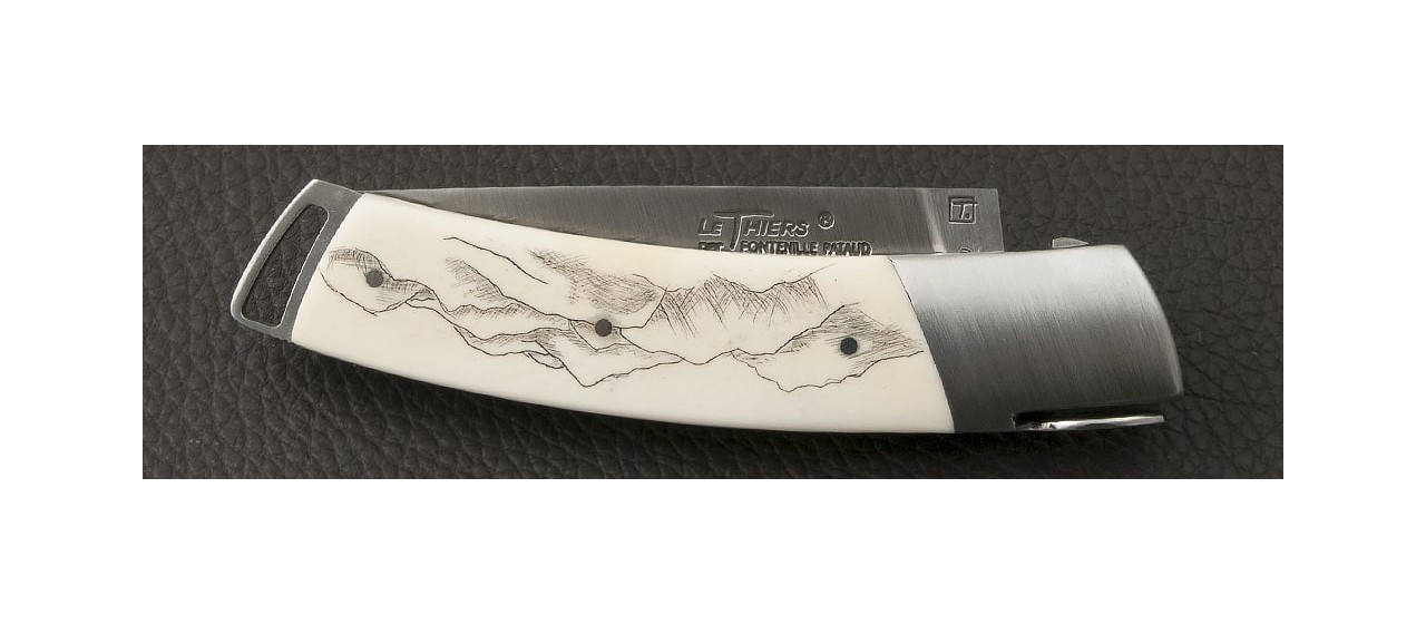 Le Thiers® Gentleman Scrimshaw Real Bone knife handmade in France