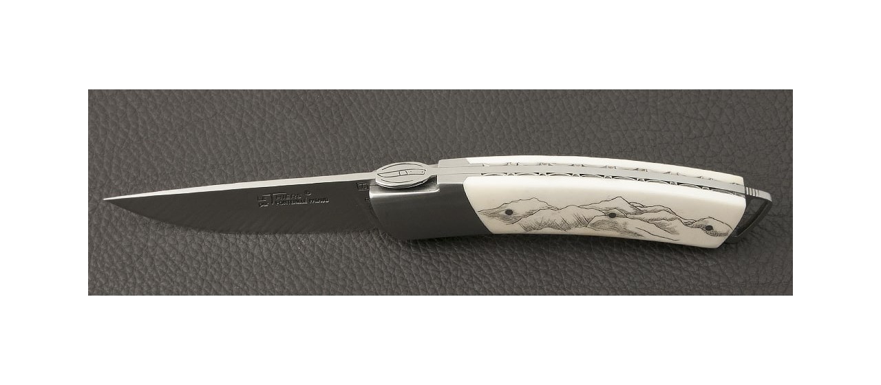 Le Thiers® Gentleman Scrimshaw Real Bone knife handmade in France