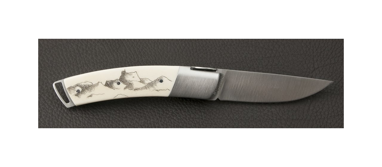 Le Thiers® Gentleman Scrimshaw Real Bone knife handmade in France