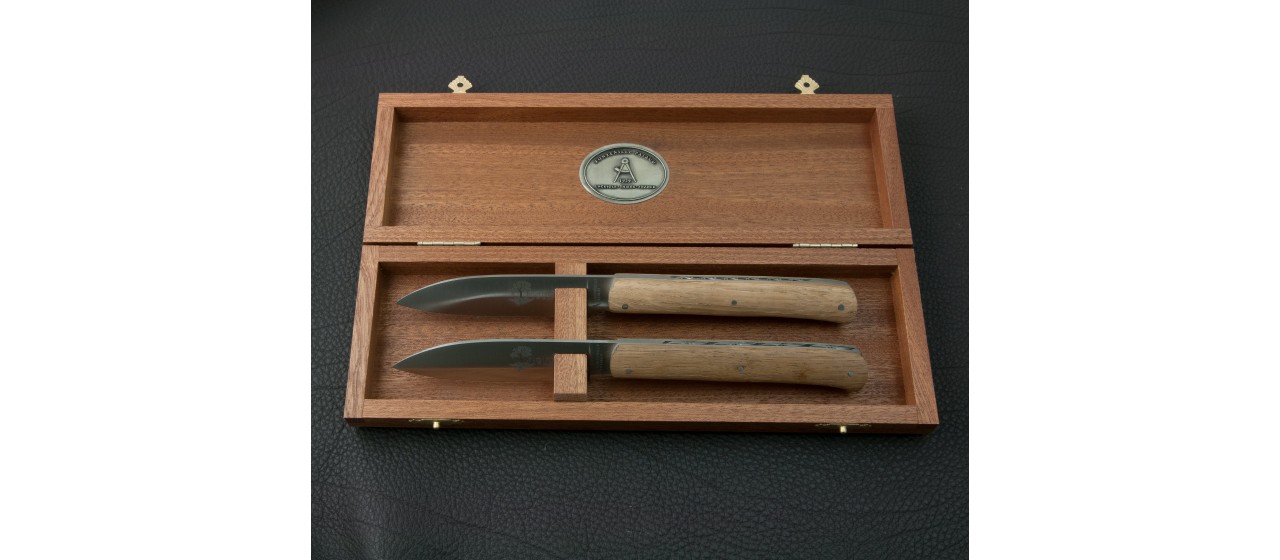 Set of 2 L'Issoire knives Oak handmade in France