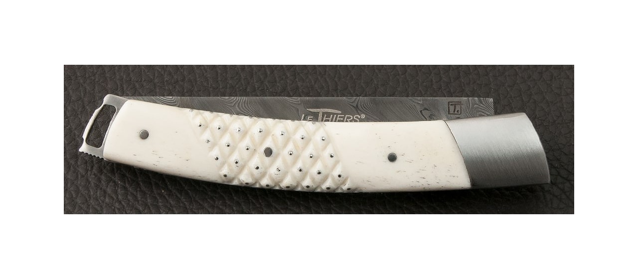 Le Thiers® Nature Damascus "Needles" Real Bone knife made in France