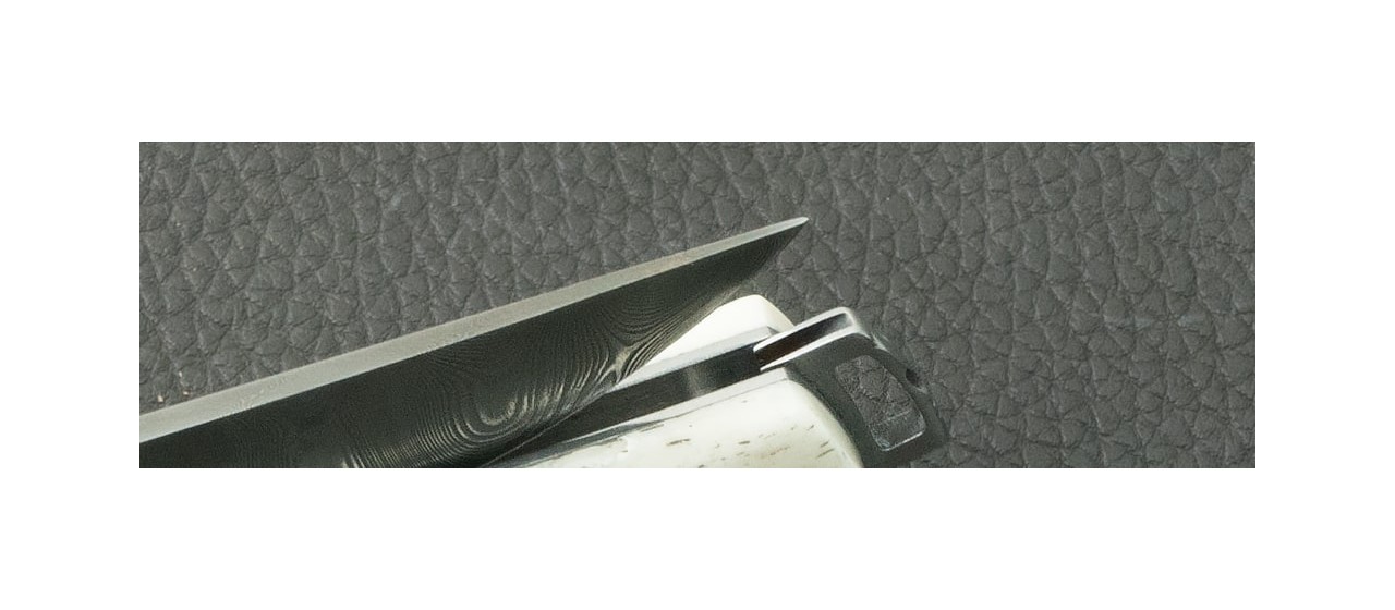 Couteau Le Thiers® Nature Damas "Aiguilles" Os Véritable made in France