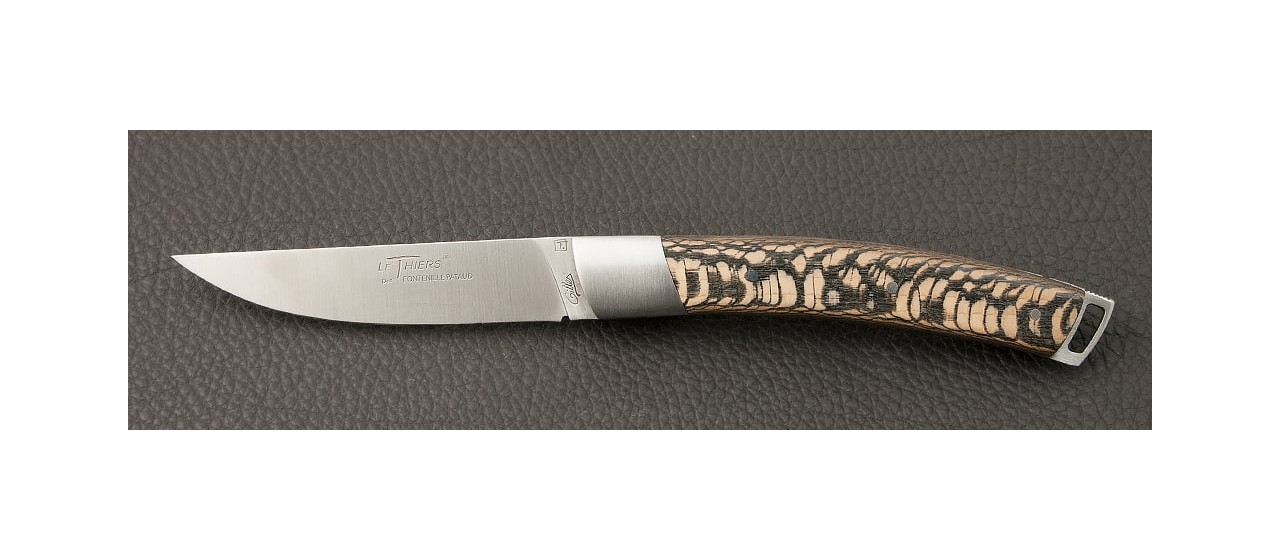 Le Thiers® Nature Stabilized black plane tree knife handmade in France