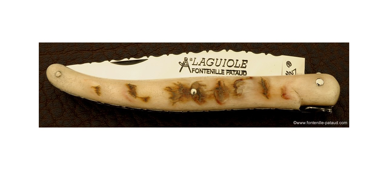 Traditional laguiole knife ram horn handle and stainless steel blade