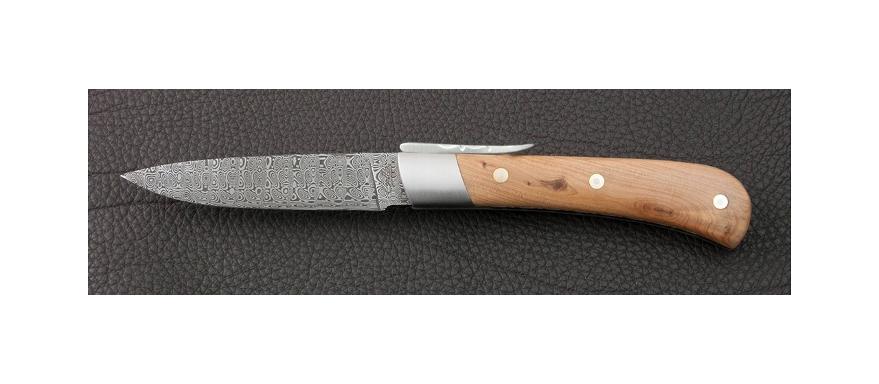 Juniper and damascus corsican knife