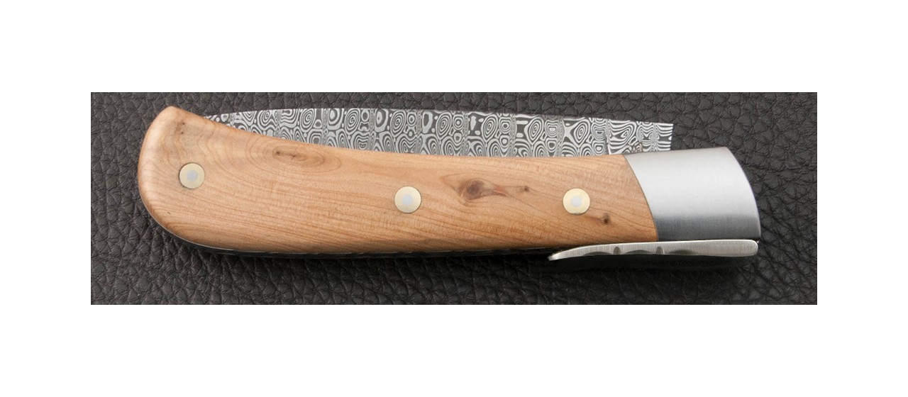 Juniper and damascus corsican knife