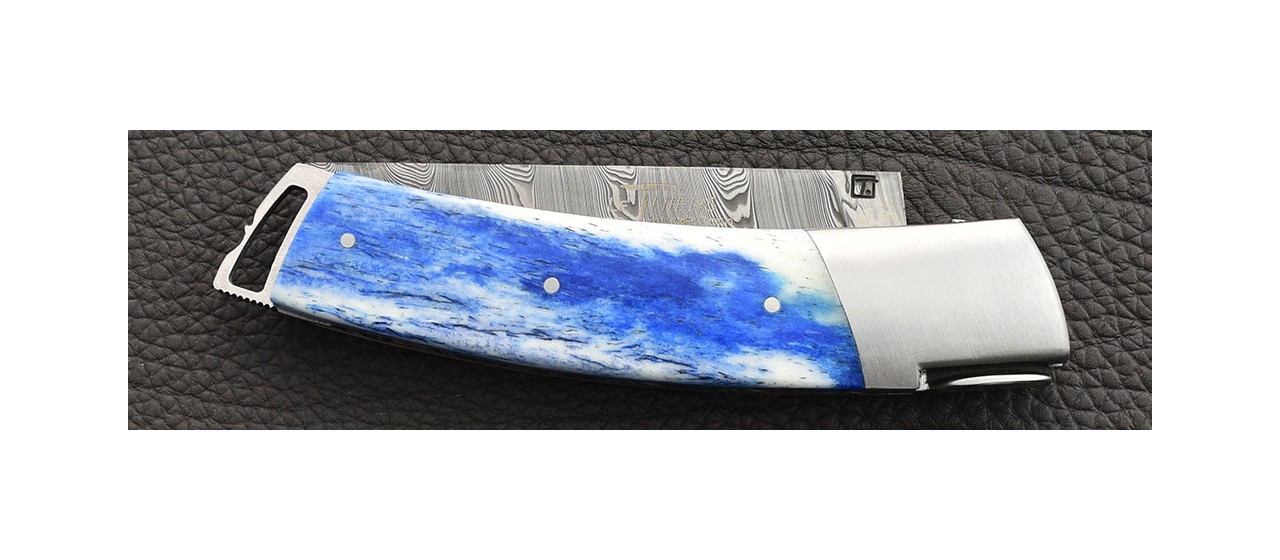 Le Thiers ® Gentleman knife Damascus blue bone