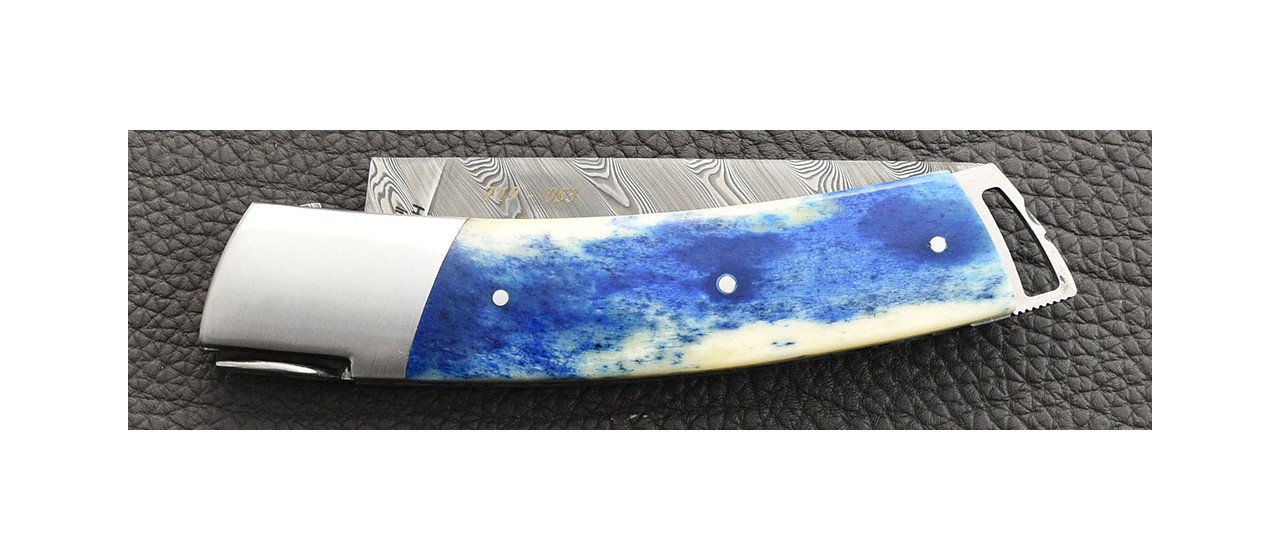 Le Thiers ® Gentleman knife Damascus blue bone