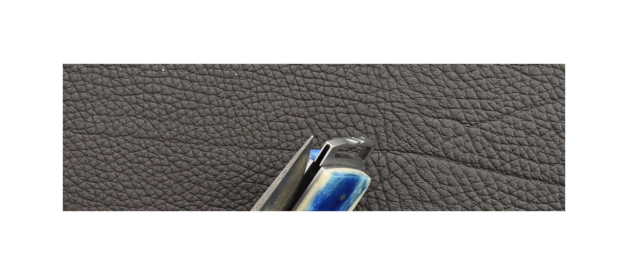 Couteau Le Thiers ® Gentleman Damas os bleu