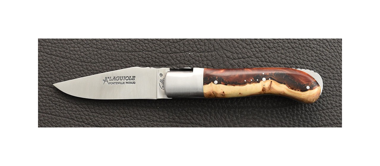 Laguiole Knife Gentleman Classic Range juniper burl and epoxy resin