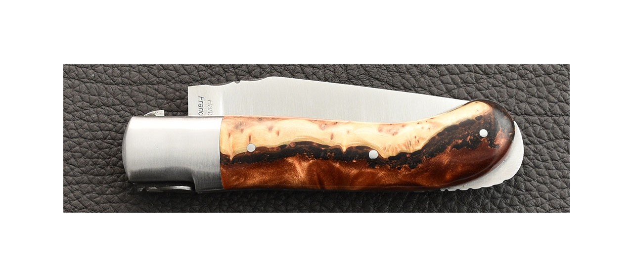 Laguiole Knife Gentleman Classic Range juniper burl and epoxy resin