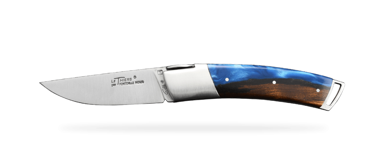 Le Thiers® Gentleman Hybrid Ironwood and epoxy resin knife handmade in France