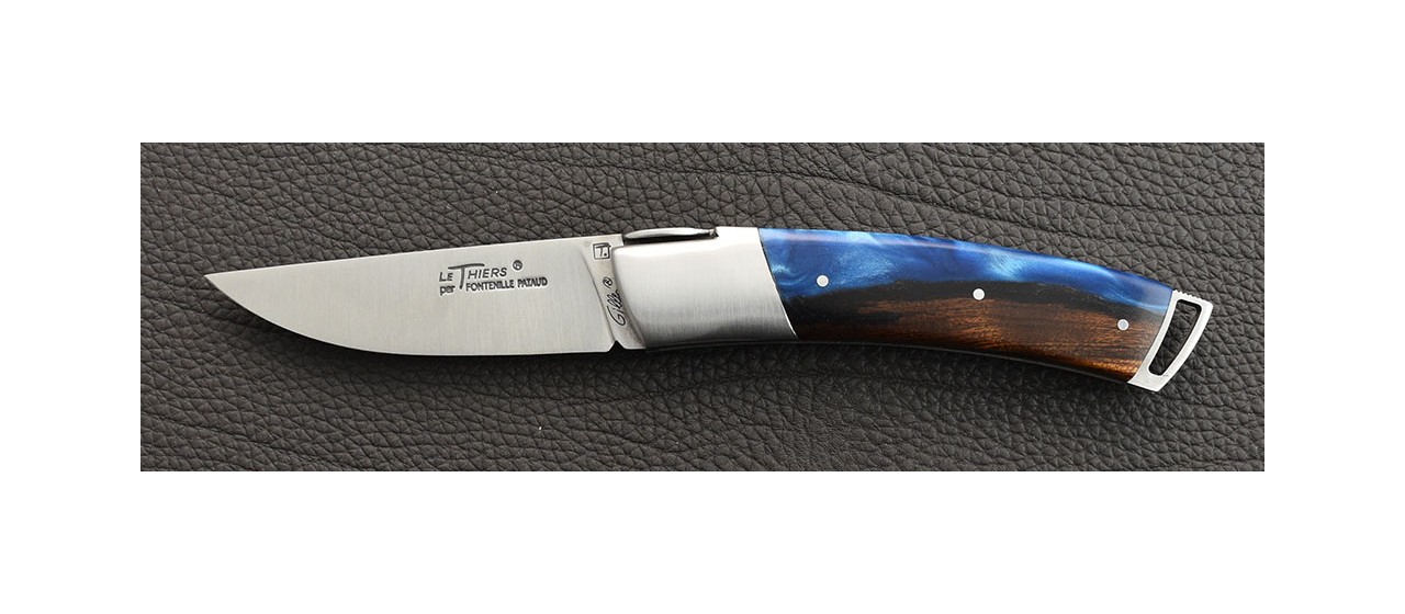 Le Thiers® Gentleman Hybrid Ironwood and epoxy resin knife handmade in France