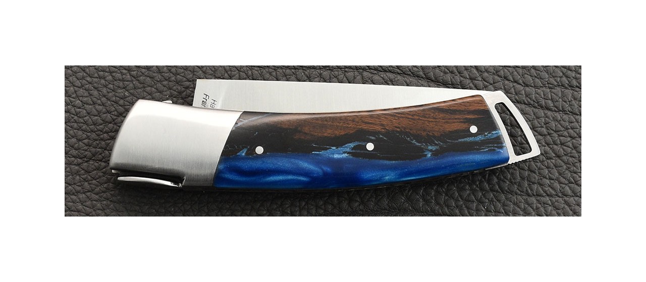 Le Thiers® Gentleman Hybrid Ironwood and epoxy resin knife handmade in France
