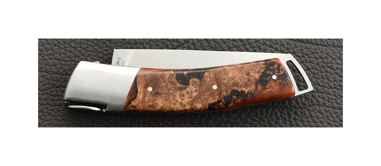 Le Thiers® Gentleman Hybrid juniper burl et epoxy resin knife handmade in France