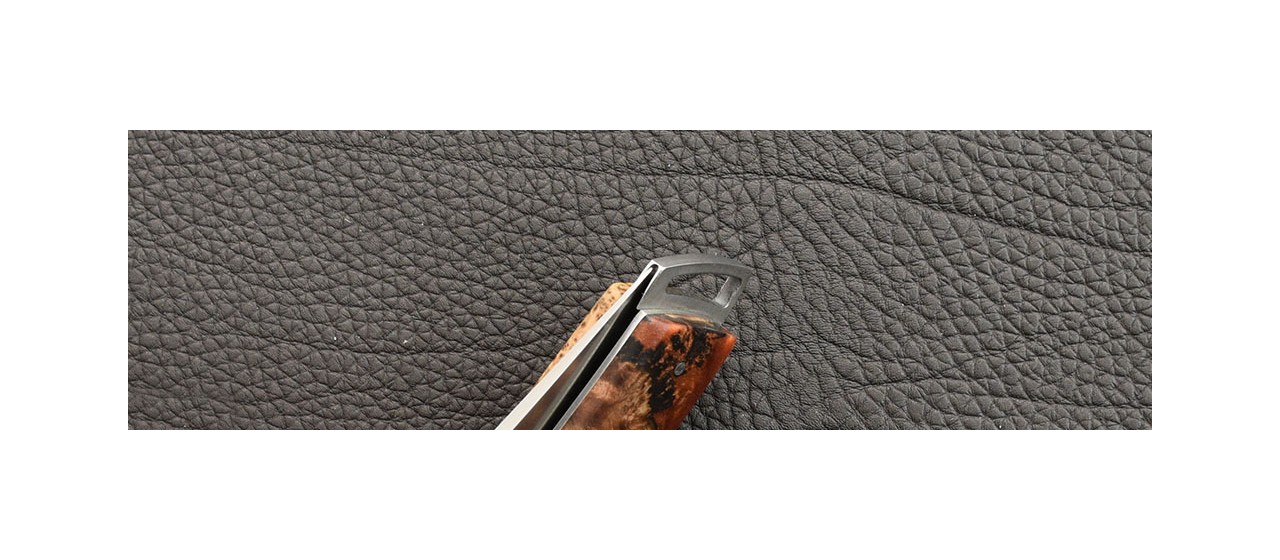 Le Thiers® Gentleman Hybrid juniper burl et epoxy resin knife handmade in France