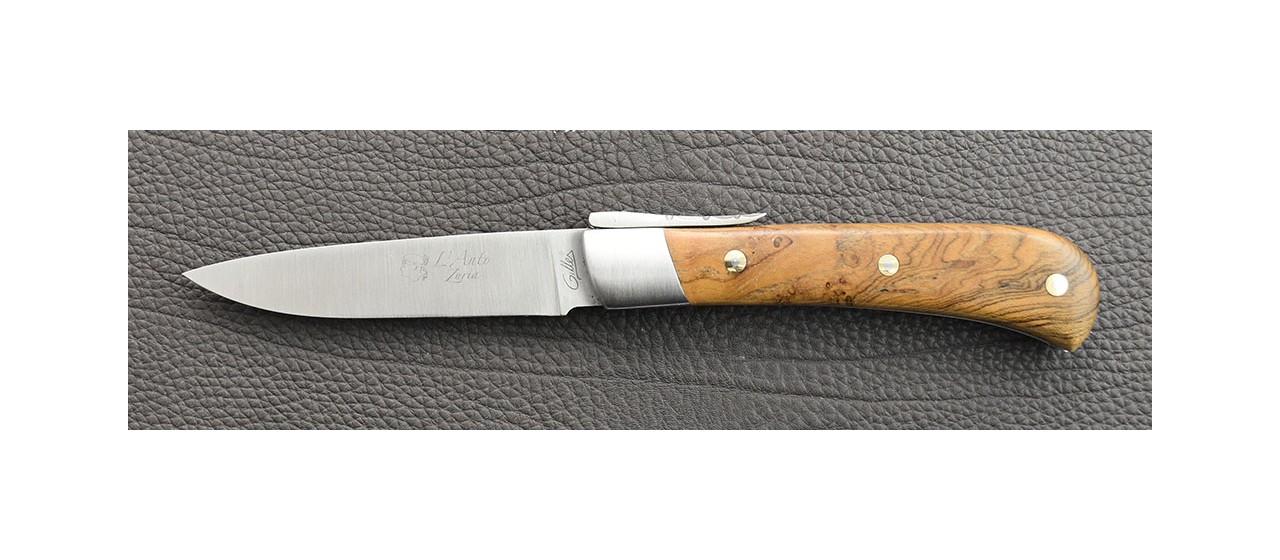 Corsican knife teak burl hanmade in France