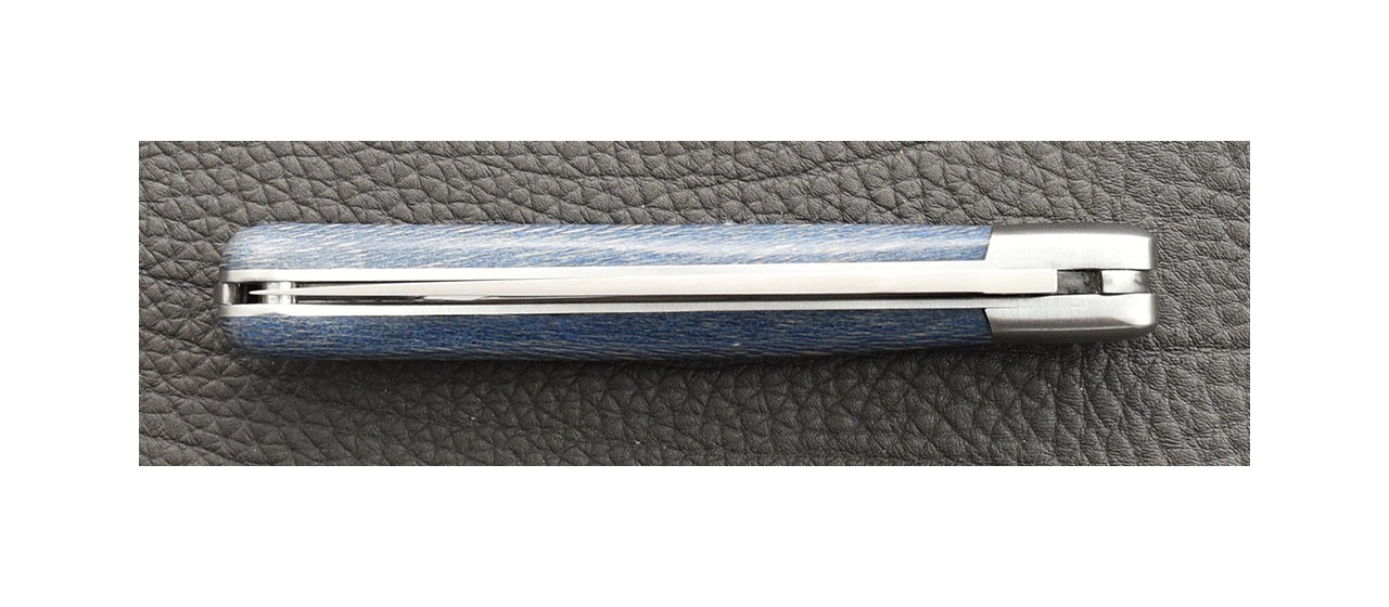 Couteau Laguiole Le Pocket Classique platane bleu