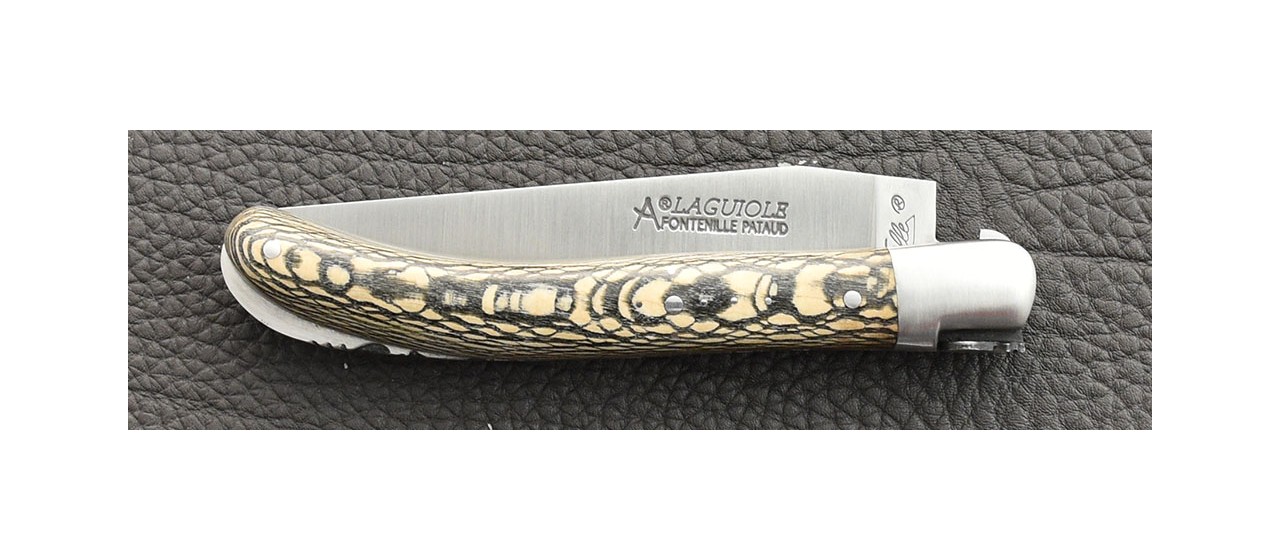 Laguiole Knife Le Pocket Classic Range stabilized plane tree