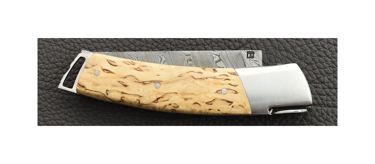 Le Thiers ® Gentleman knife Damascus Curly birch