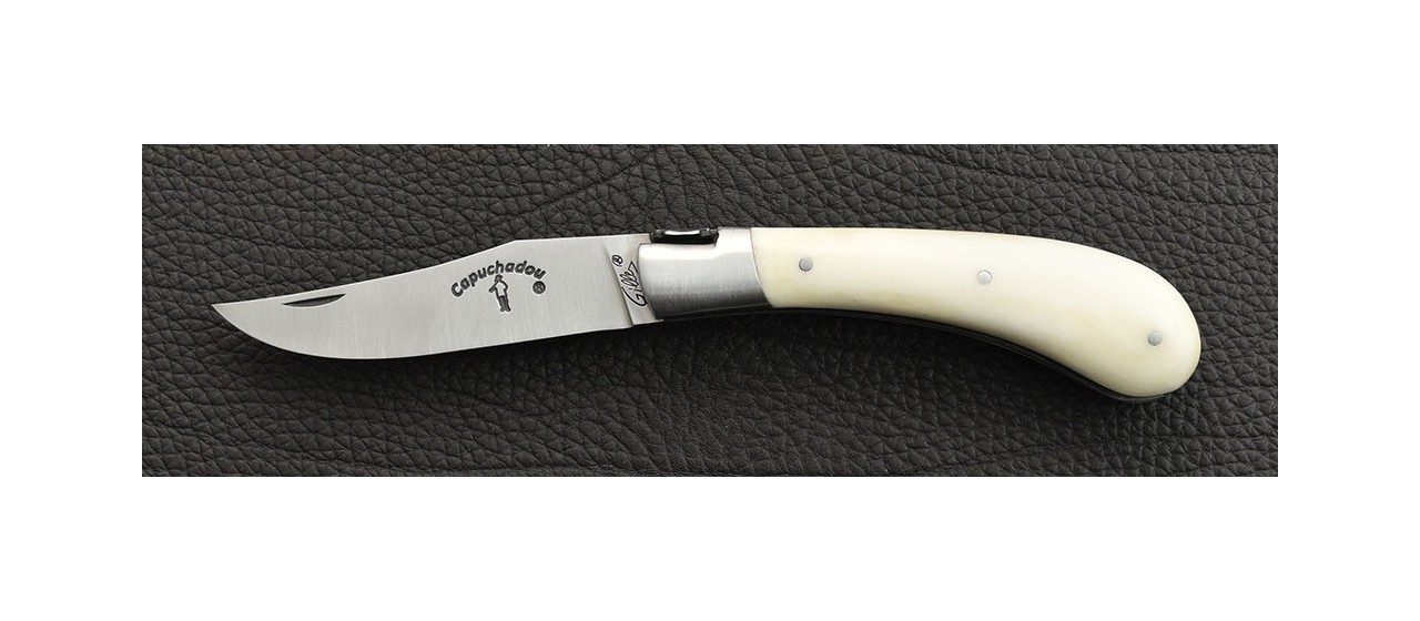"Le Capuchadou" 10 cm hand made knife, real bone