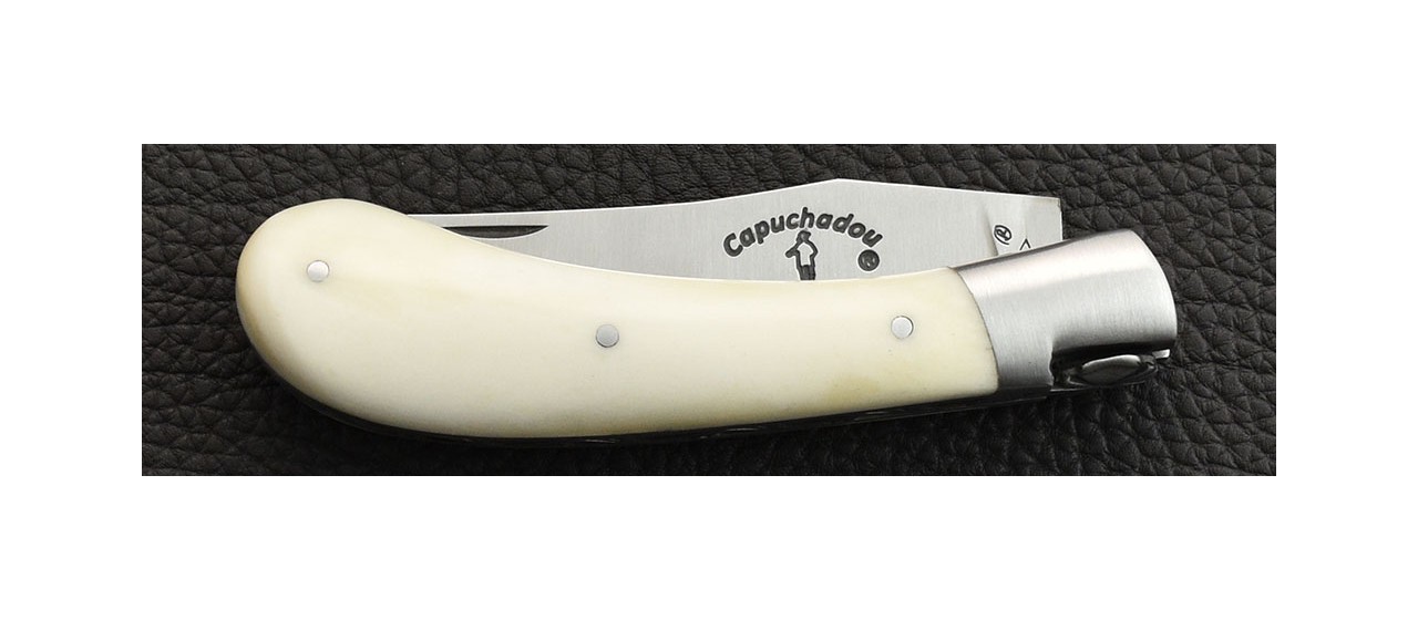 "Le Capuchadou" 10 cm hand made knife, real bone