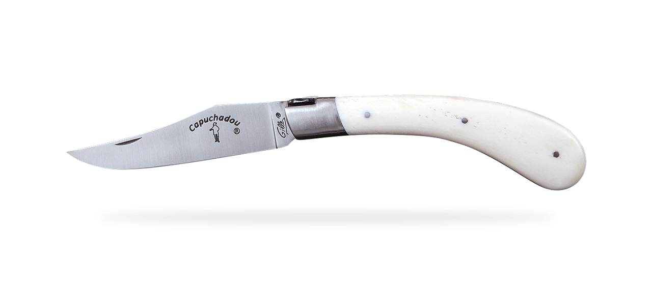 "Le Capuchadou®" 12 cm hand made knife, real bone