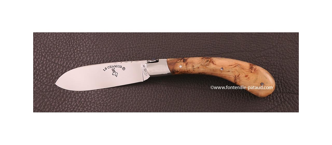 Le Chamois® knife 12 cm Guilloché Range Juniper burl