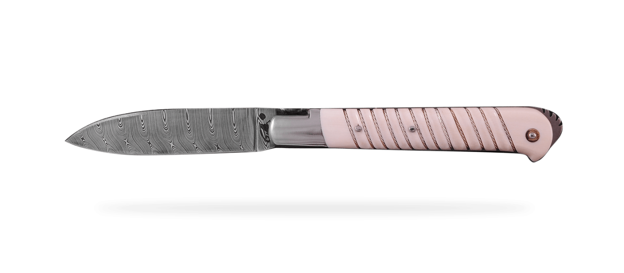 5 Coqs knife Collection Range silver thread White Mammoth ivory