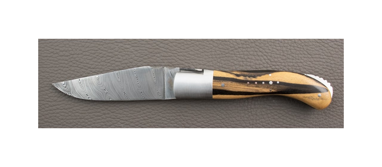 Laguiole Knife Sport Damascus Range Royal ebony