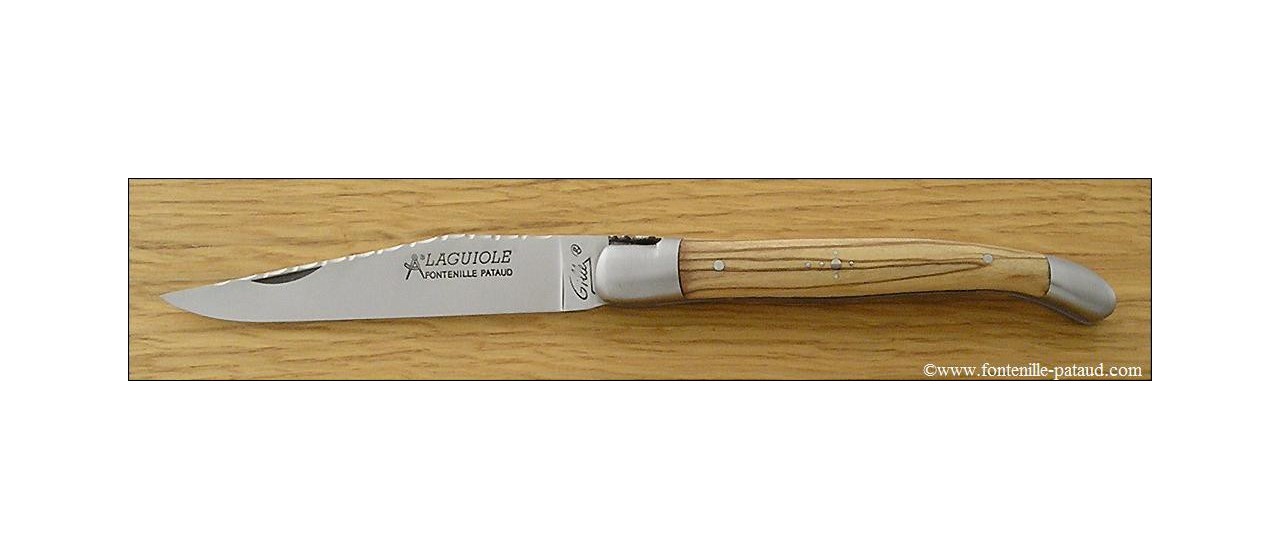 Laguiole Knife Traditional 11 cm Guilloche Range Olivewood
