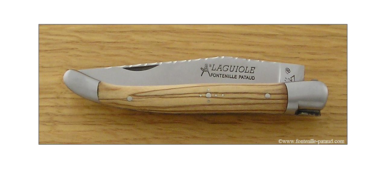 Laguiole Knife Traditional 11 cm Guilloche Range Olivewood