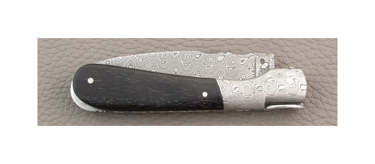 Corsican Pialincu knife Damascus range Ebony