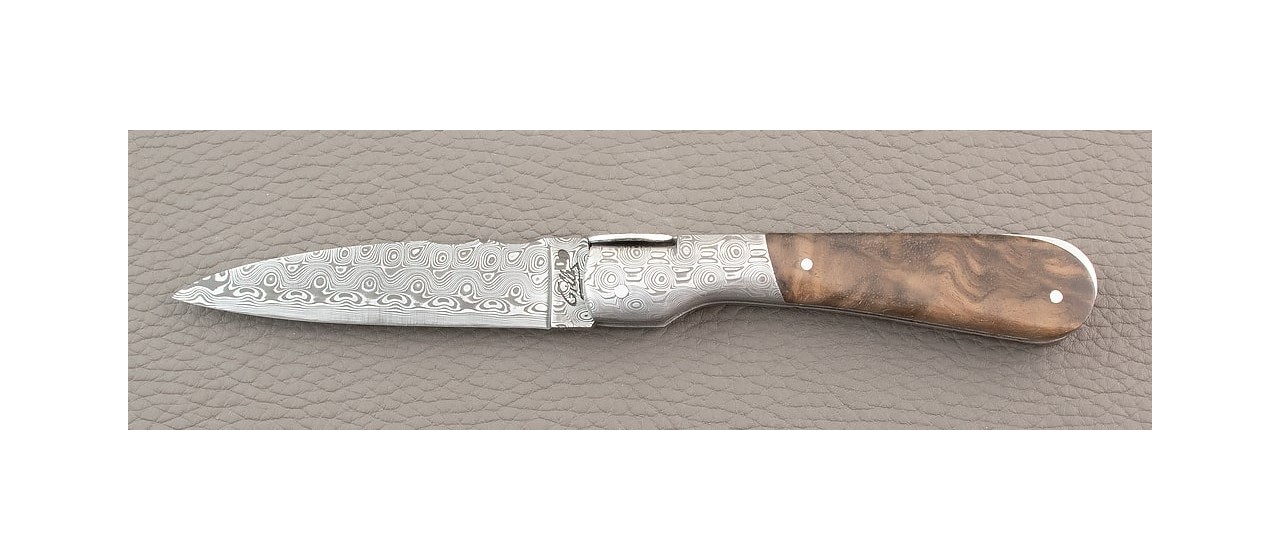 Corsican Pialincu knife Damascus range Walnut