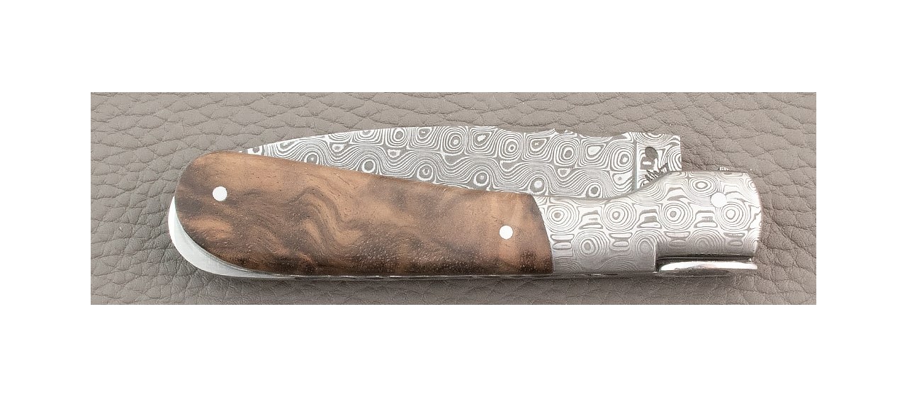 Corsican Pialincu knife Damascus range Walnut