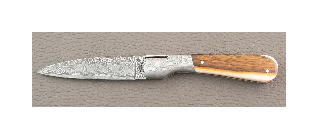 Corsican Pialincu knife Damascus range Pistachio Wood