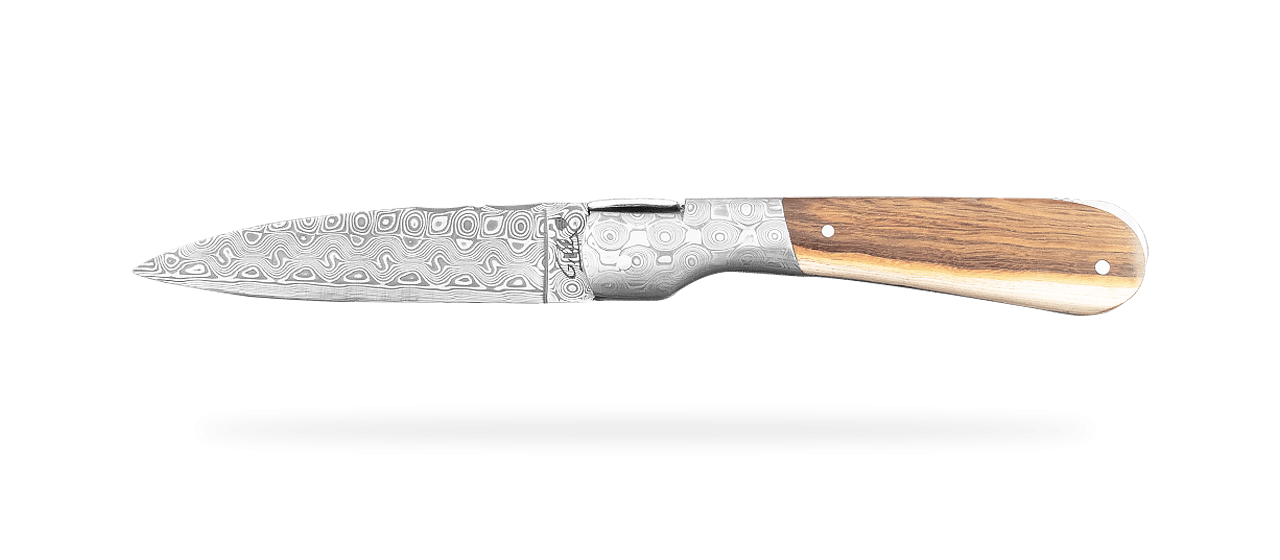Corsican Pialincu knife Damascus range Pistachio Wood