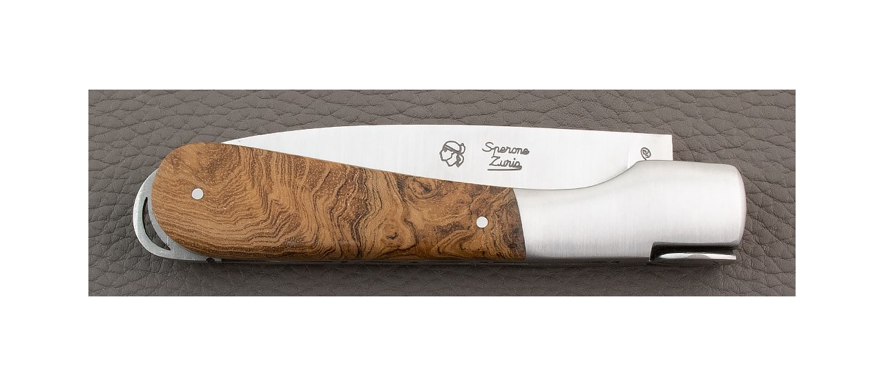 Corsican Sperone knife Classic Range Teak burl