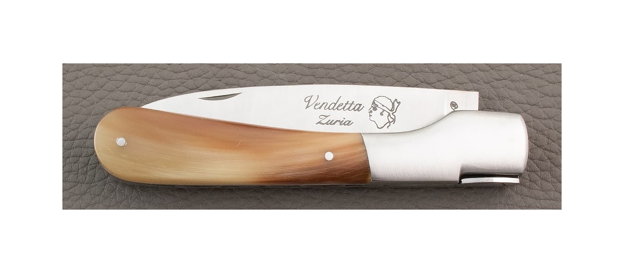 Corsican Vendetta knife Traditional Range cow horn tip