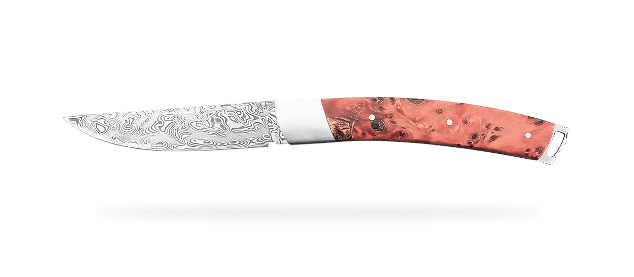 Le Thiers® Nature Damascus Stabilized Red poplar burl