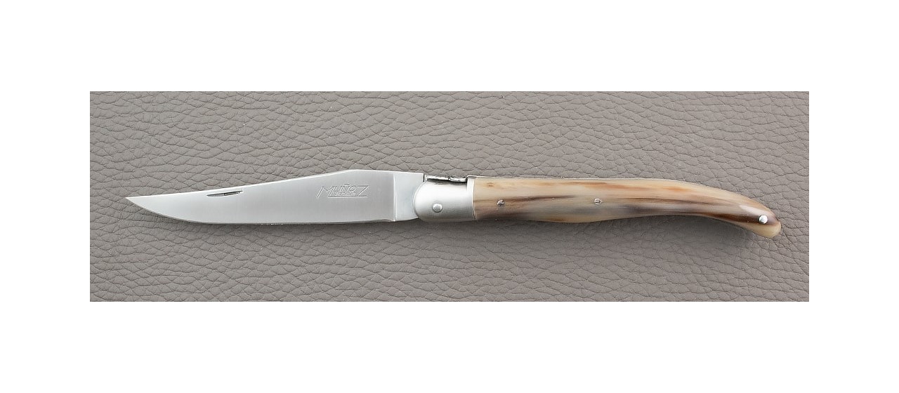 Laguiole Bud Full Handle Blond Horn 12 cm knife handmade by  Virgilio Muñoz